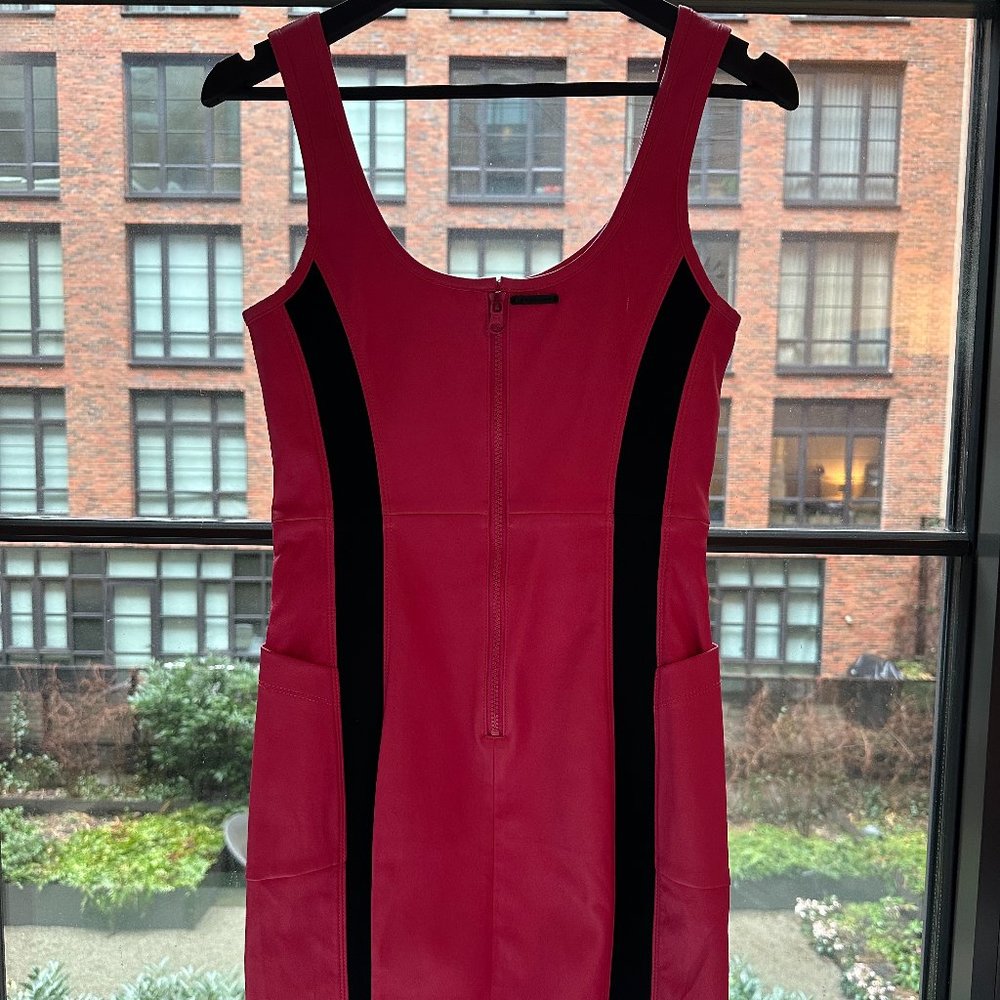 Blanc Noir Pink Leather Dress